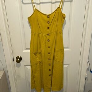 Mustard color button dress